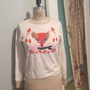 Nbw Kate Spade Embroidered Fox Sweater 